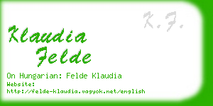 klaudia felde business card